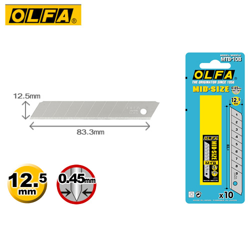 OLFA  MTB-10B  新款中型美工刀片 (10片裝)  / 盒