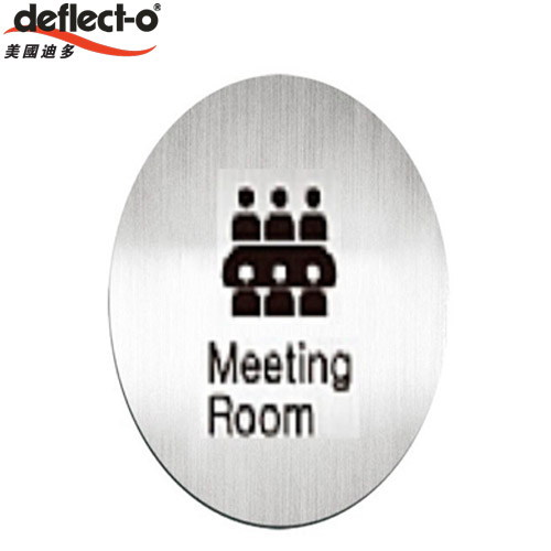 迪多deflect-o 612810C Meeting Room 英文會議室-鋁質圓形貼牌 / 個