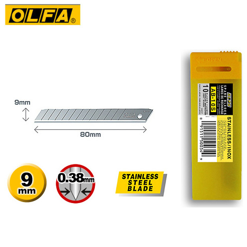 OLFA  AB-10S  不鏽鋼小型美工刀片(10片裝)  / 盒
