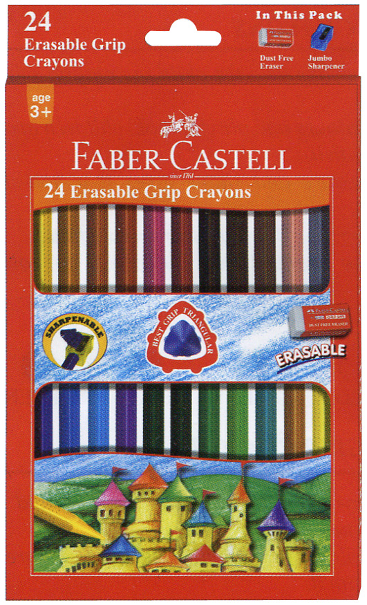 {振昌文具}Faber-Castell 輝柏 122924 握得住可擦拭蠟筆24色入 / 盒