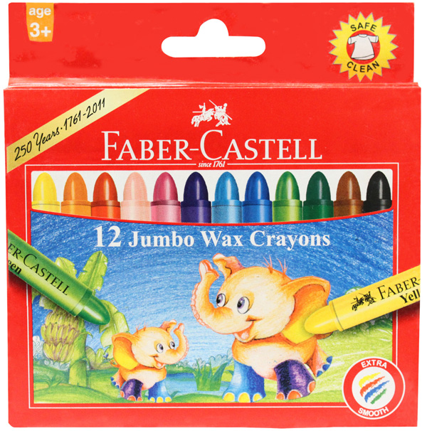 {振昌文具}Faber-Castell 輝柏 120040 大象粗芯蠟筆 12色入 / 盒