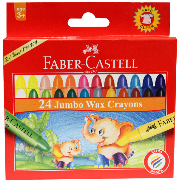 {振昌文具}【熱銷一空，請來電洽詢庫存】Faber-Castell 輝柏 120039 大象粗芯蠟筆 24色入 / 盒
