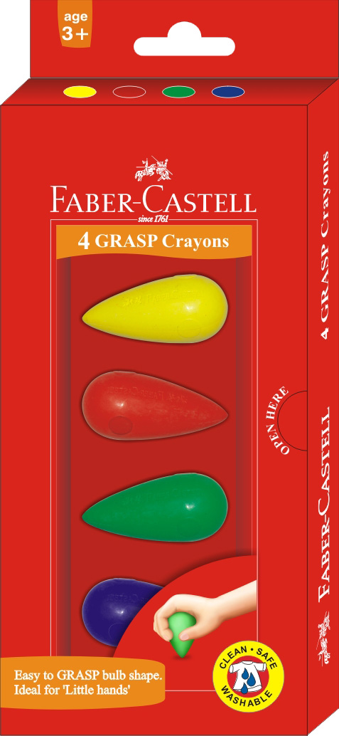 FABER-CASTELL 輝柏 122704 學齡水滴無毒蠟筆 / 盒