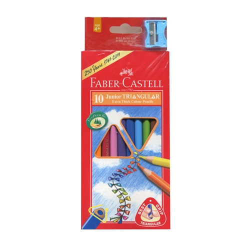 {振昌文具}Faber-Castell 輝柏 16-116538-10 大三角彩色鉛筆10色入 / 盒