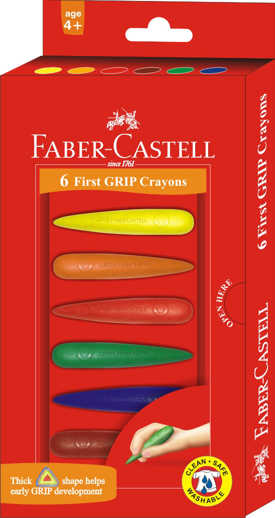 FABER-CASTELL 輝柏 122706 學齡子彈無毒蠟筆 / 盒