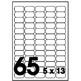 裕德3合1電腦標籤65格圓角 20張/包 US4274