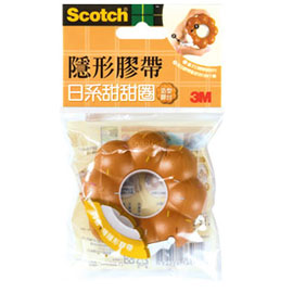 【3M】810BD-1 Scotch 日系甜甜圈造型膠台 蜜糖/組
