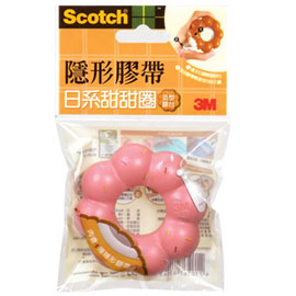 【3M】810BD-3 Scotch 日系甜甜圈造型膠台 草莓/組