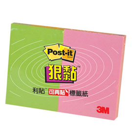 {振昌文具}【3M】621S-2 利貼 狠黏 小尺寸標籤紙系列 粉紅+綠/包
