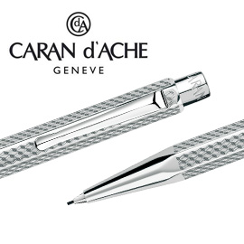 【請先來電洽詢庫存】CARAN d'ACHE 瑞士卡達 ECRIDOR 艾可朵幾何麥紋自動鉛筆 0.7 (鈀金) / 支