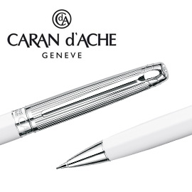 【請先來電洽詢庫存】CARAN d'ACHE 瑞士卡達 LEMAN 利曼亮白漆自動鉛筆(銀蓋) 0.7 / 支