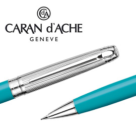 【請先來電洽詢庫存】CARAN d'ACHE 瑞士卡達 LEMAN 利曼碧藍漆自動鉛筆(銀蓋) 0.7 / 支