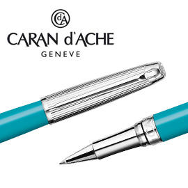 【請先來電洽詢庫存】CARAN d'ACHE 瑞士卡達 LEMAN 利曼碧藍漆鋼珠筆(銀蓋) / 支