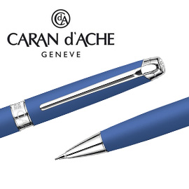 【請先來電洽詢庫存】CARAN d'ACHE 瑞士卡達 LEMAN 利曼寶藍漆自動鉛筆(銀夾) 0.7 / 支