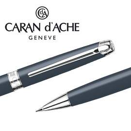 【請先來電洽詢庫存】CARAN d'ACHE 瑞士卡達 LEMAN 利曼霧灰漆自動鉛筆(銀夾) 0.7 / 支