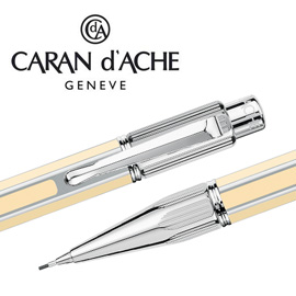 【請先來電洽詢庫存】CARAN d'ACHE 瑞士卡達 VARIUS 維樂斯中國漆自動鉛筆(象牙白)銀 0.7 / 支
