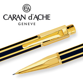 【請先來電洽詢庫存】CARAN d'ACHE 瑞士卡達 VARIUS 維樂斯中國漆自動鉛筆(黑)金 0.7 / 支
