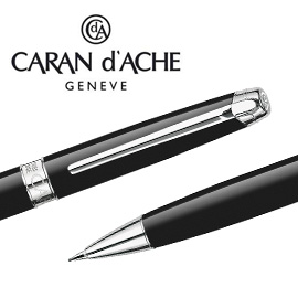 【請先來電洽詢庫存】CARAN d'ACHE 瑞士卡達 LEMAN 利曼亮黑漆自動鉛筆(銀夾) 0.7 / 支