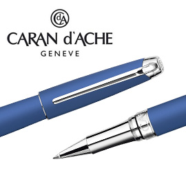 【請先來電洽詢庫存】CARAN d'ACHE 瑞士卡達 LEMAN 利曼寶藍漆鋼珠筆(銀夾) / 支