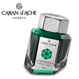 【請先來電洽詢庫存】CARAN d'ACHE 瑞士卡達 Chromatics 色彩墨水. 鮮明綠 / 瓶