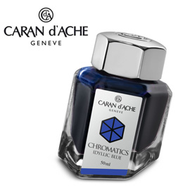 【請先來電洽詢庫存】CARAN d'ACHE 瑞士卡達 Chromatics 色彩墨水. 詩歌藍 / 瓶