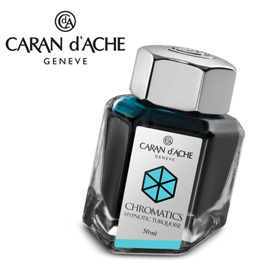 【請先來電洽詢庫存】CARAN d'ACHE 瑞士卡達 Chromatics 色彩墨水. 碧綠藍 / 瓶