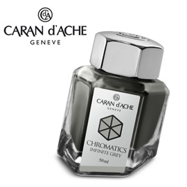 【請先來電洽詢庫存】CARAN d'ACHE 瑞士卡達 Chromatics 色彩墨水. 極緻灰 / 瓶