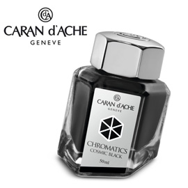 【請先來電洽詢庫存】CARAN d'ACHE 瑞士卡達 Chromatics 色彩墨水. 宇宙黑 / 瓶
