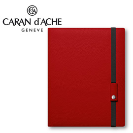 【請先來電洽詢庫存】CARAN d'ACHE 瑞士卡達 LEMAN 利曼系列 小牛皮A5筆記本. 紅