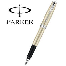 Parker 派克 商籟系列鋼珠筆 / 純銀格珍珠白夾  P0912360