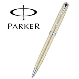 Parker 派克 商籟系列原子筆 / 純銀格珍珠白夾  P092370