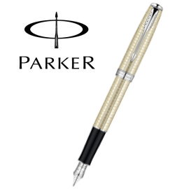 Parker 派克 商籟系列鋼筆 / 純銀格珍珠白夾  P0912340