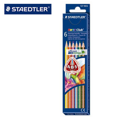 施德樓 MS127NC6 快樂學園 三角舒寫油性色鉛筆 6色入/盒