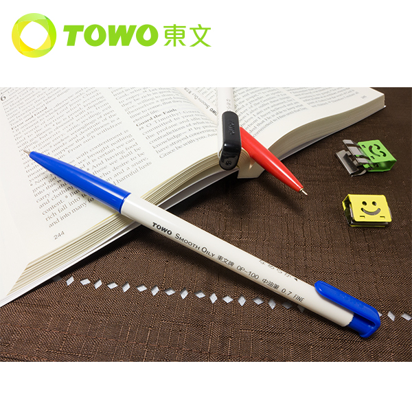 TOWO 東文【日本流行】 OP-100 天生贏家 0.7mm 中油筆 50支入 /盒 ( 藍、紅、黑 ) 三色可選