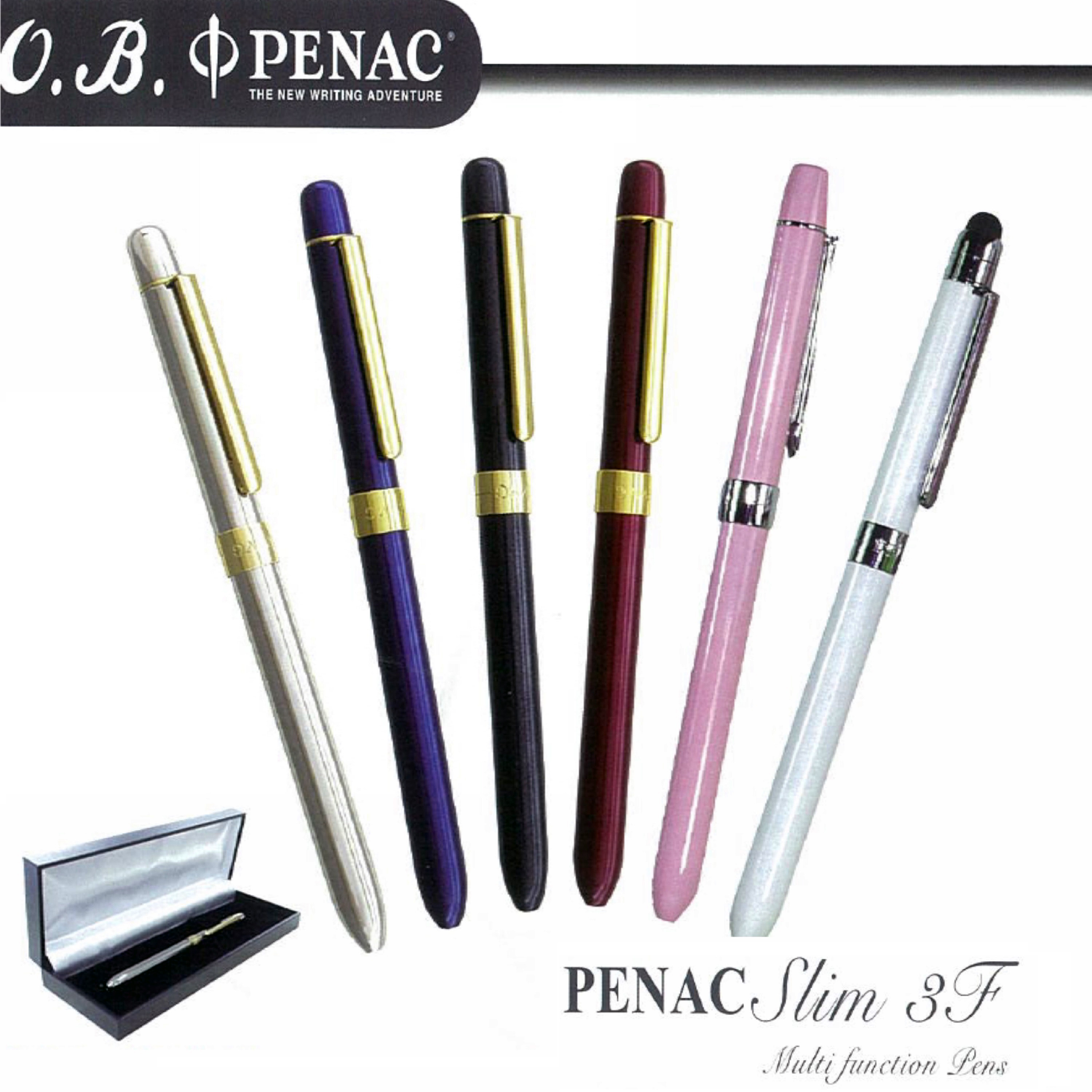 O.B. PENAC Slim 3F三合一多功能筆(0.7mm原字筆藍、紅 + 0.5mm自動鉛筆)  (粉 / 1支) OB#TF0703-02