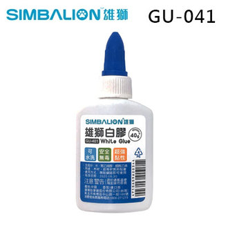 SIMBALION 雄獅 GU-401 可水洗 無毒 超黏 白膠 40g /瓶 