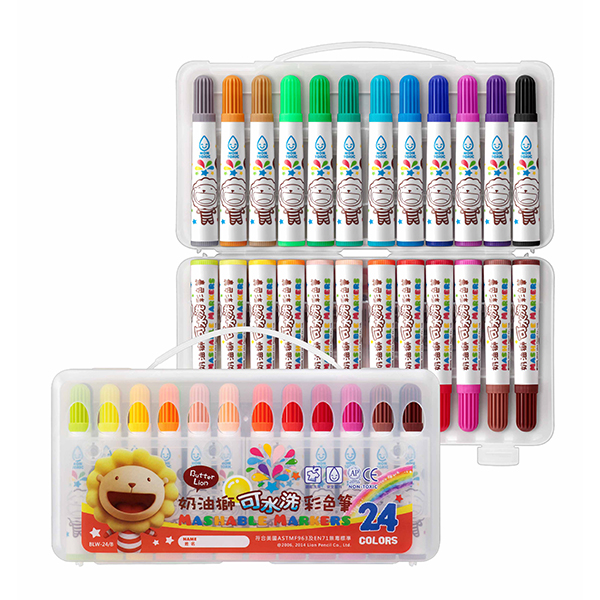 電視廣告促銷 奶油獅 BLW-24B  水洗彩色筆  24色 /盒