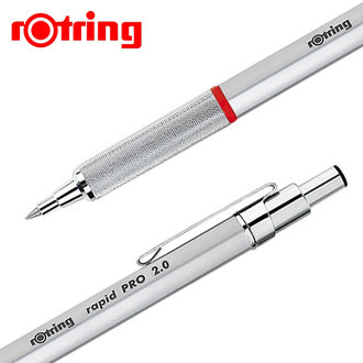 【缺貨中】德國 rOtring 紅環 Rapid Pro mechanical pencil 2.0mm 自動鉛筆 工程筆 /支 (黑色、灰色可選) 