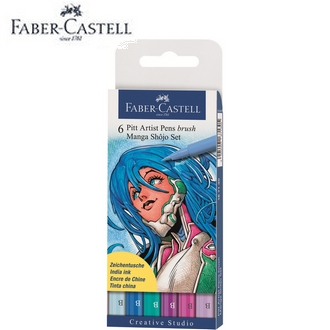 【Faber-Castell】167130 漫畫用6支入藝術筆-少女 /盒