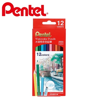 {振昌文具}【Pentel飛龍】CB9-12TW 水溶性彩色鉛筆  12色/盒