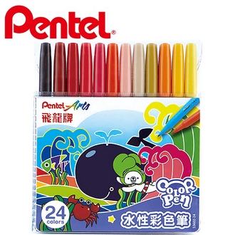【Pentel飛龍】 S3602-24 彩色筆  24色 /盒