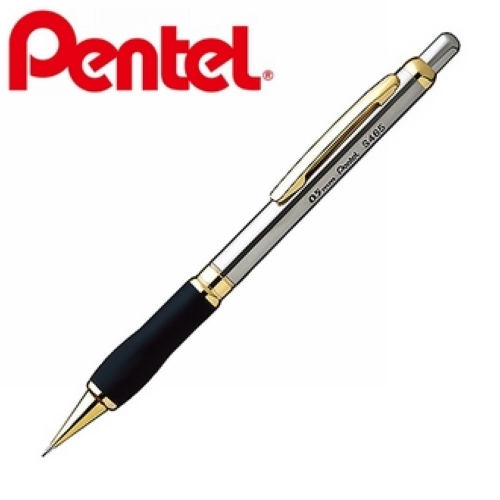{振昌文具}【Pentel飛龍】SS465G Sterling不鏽鋼自動鉛筆(金)-伸縮筆頭系列 0.5mm / 支