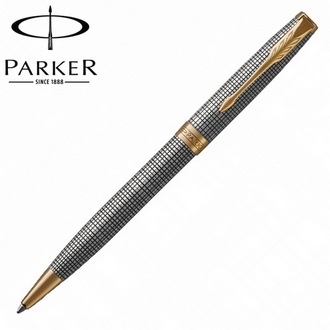 【派克 PARKER】(請先來電詢問存貨)卓爾系列 純銀格紋金夾 原子筆 P1931492 /支