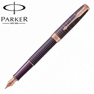 【派克 PARKER】(請先來電詢問存貨)卓爾系列 紫砂純銀格金夾 鋼筆 筆尖F  P1931542 /支