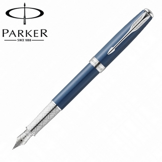 【派克 PARKER】(請先來電詢問存貨)商籟系列 神秘藍黑白夾 鋼筆 P1930672 /支