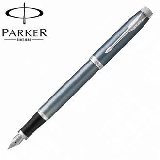 【派克 PARKER】(請先來電詢問存貨)新IM系列 藍灰白夾 鋼筆 P1931648 /支