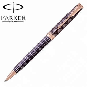 【派克 PARKER】(請先來電詢問存貨)卓爾系列 紫砂純銀格金夾 原子筆 P1931545 /支