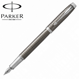 【派克 PARKER】(請先來電詢問存貨)新IM系列 高尚經典 鈦金格紋 鋼筆 P1931681 /支