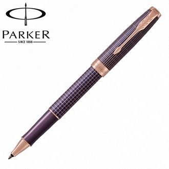 【派克 PARKER】(請先來電詢問存貨)卓爾系列 紫砂純銀格金夾 鋼珠筆 P1931544 /支