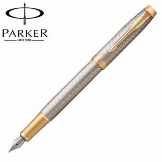 【派克 PARKER】(請先來電詢問存貨)新IM系列 高尚經典 細格紋香檳金 鋼筆 P1931684 /支